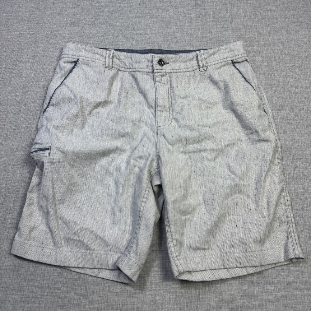 Carbon 2 Cobalt Chino Shorts Mens 34 Gray 8" Inseam Cotton Linen Stretch